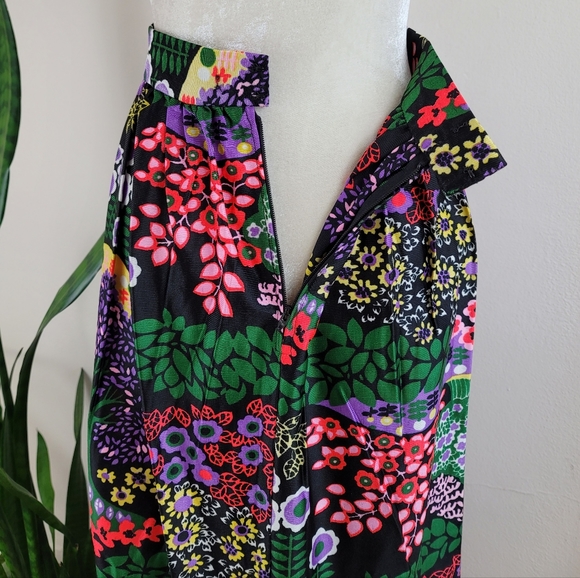 VTG 70s Psychedelic Floral Print Skirt - Picture 6 of 9